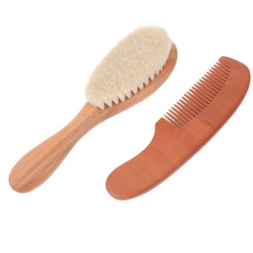 Baby Shampoo and Comb Set Newborn Brush Scalp Hair Combs Gifts Toddler Beech