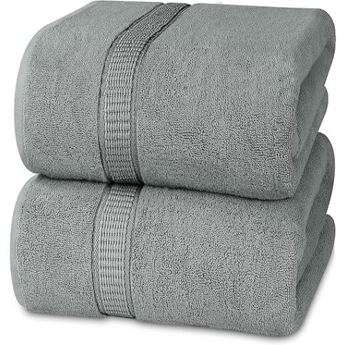 Utopia Towels - Luxurious Jumbo Bath Sheet 2 Piece - 600 GSM (35X70 Inches) 100% Ring Spun Cotton - Highly Absorbent and Quick Dry Extra Large Bath Towel - Super Soft Hotel Quality Towel (Cool Grey)