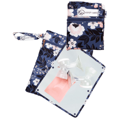 Pumparoo Wet Dry Bag with Staging Mat Le Floral Waterproof Storage for Pumping Moms – Sarah Wells Bags