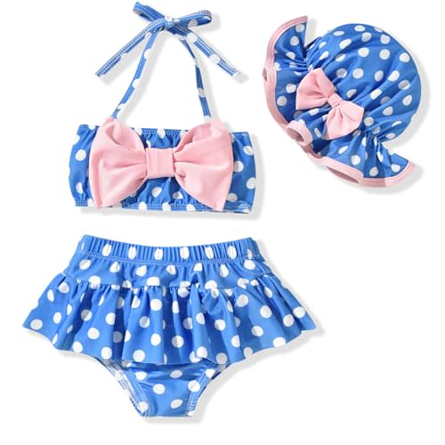 Aalizzwell Baby Girl 2-Piece Bikini Swimsuit with Hat