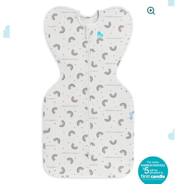 Swaddle Up™ 1.0 TOG Cotton White Rainbow Dream