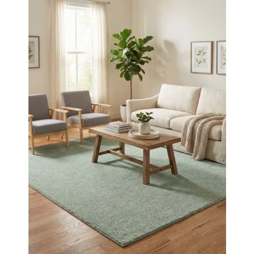 Sea Salt Blue 8' x 10' Solid Frieze Rug | Rugs.com