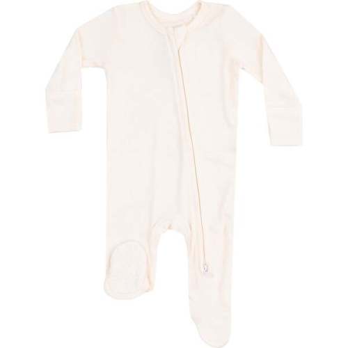 2 Way Zipper Footie, Solid Sugar Swizzle - Angel Dear | Maisonette