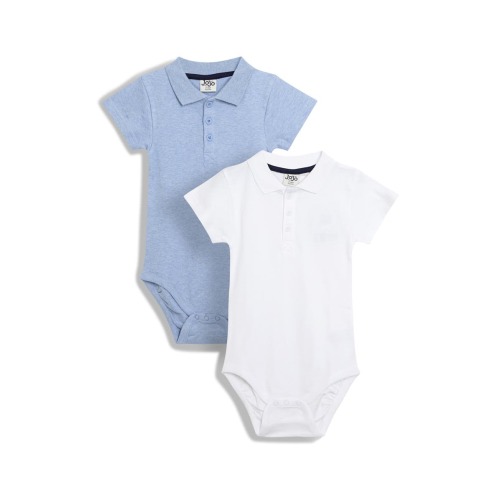 Assorted 2-Pack Polo Collar Cotton Bodysuits