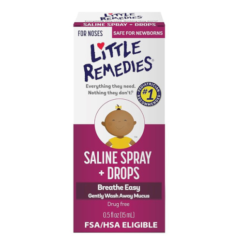 Little Remedies Saline Spray and Drops, Safe for Newborns, 0.5 fl oz