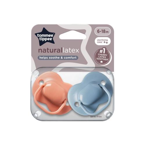 Tommee Tippee Natural Latex Cherry Soothers, 6-18m, 2 Pack
