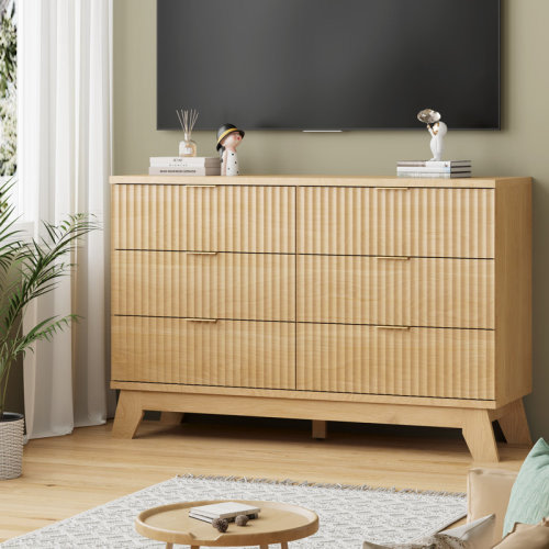 George Oliver Fluted Dresser For Bedroom With 6 Drawers | Wayfair