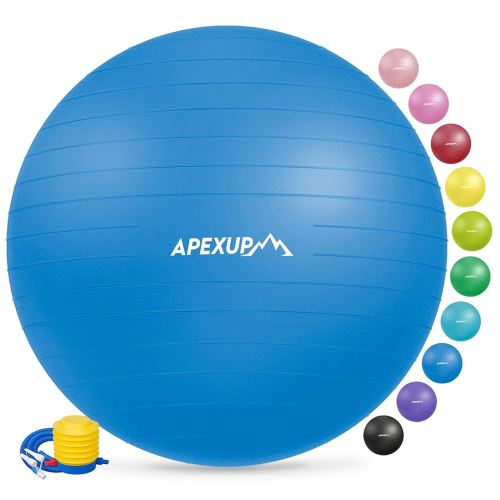 APEXUP Yoga & Pilates Ball - Anti Slip Heavy Duty Gym Ball for Fitness, Balance & Core Workout