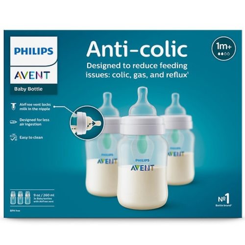 Philips Avent Avent Anti-colic Bottle With AirFree Vent 9oz Clear (SCY703/03)