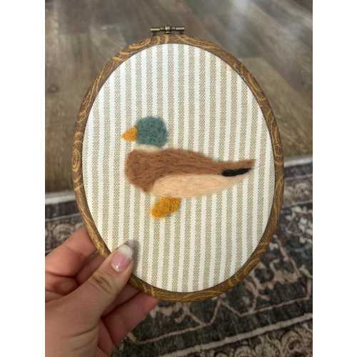 Mallard Duck Nursery Hoop Felted wool – Handmade Nursery decor