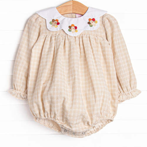 Thanksgiving Turkey Embroidered Bubble, Brown – Stitchy Fish