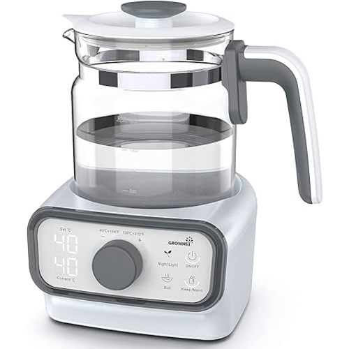 Baby Instant Warmer, Glass Water Boiler with Accurate Temperature Control for Formula, Coffee and Tea, 1.3 Liter Electric Kettle with LCD Display and Timer