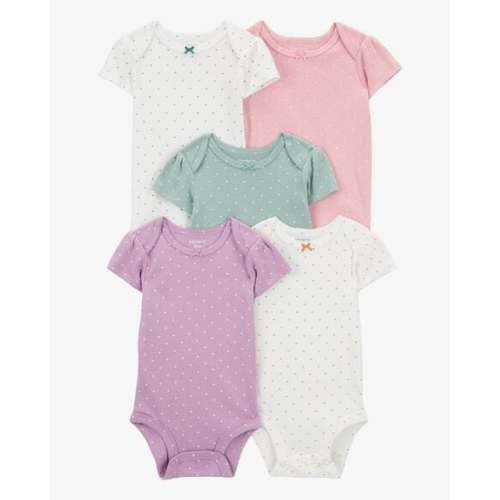 Baby 5-Pack Heart Polka Dot Short Sleeve Bodysuits - Carter's | Carter's