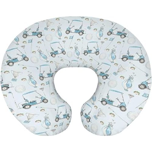 Baby Boys Nursing Pillow Cover Golf Gear Sport, Watercolor Blue Ball Glove Car Stick Breastfeeding Pillowcase, Bottle Feeding Pillow Slipcover Cover Only White One Size