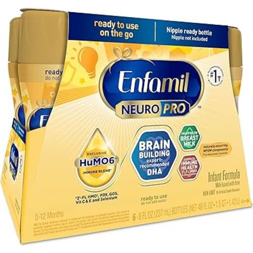 Enfamil NeuroPro Baby Formula, MFGM* 5-Year Benefit, Expert-Recommended Brain-Building Omega-3 DHA, Exclusive Immune Supporting HuMO6 Blend, Ready-to-Feed Infant Formula, Liquid, 8 Fl Oz (6 Count)