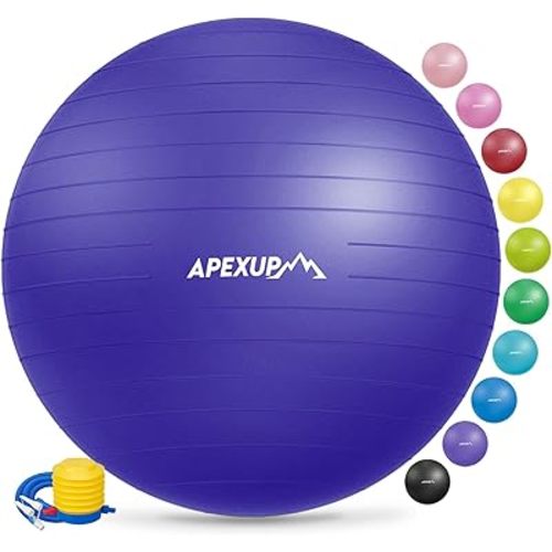 APEXUP Yoga Ball Exercise Ball Anti Slip Heavy Duty for Fitness, Balance & Core Workout