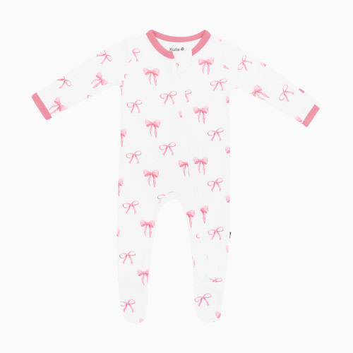 Kyte Baby Printed Zipper Footie - Bow, 3-6 M