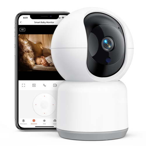 Baby Monitor, 360° Wireless 5G Smart Video Baby Camera W/ Tuya APP, 3MP HD Home Security Camera with Two-Way Talk, WiFi Nanny IP Cam W/Safety Alerts, IR Night Vision, Motion & Sound Detection