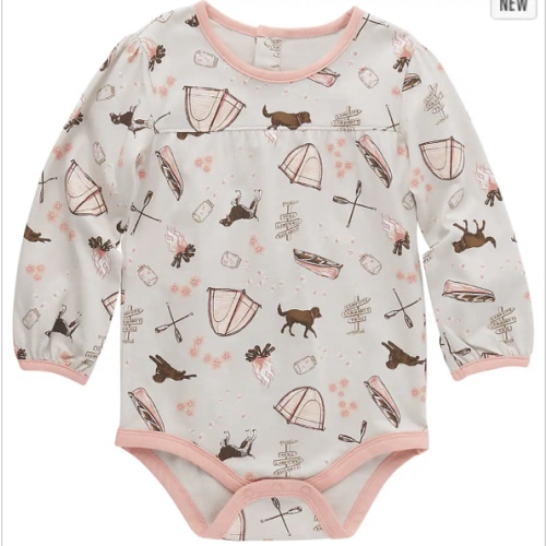 Girls' Long-Sleeve Camping Bodysuit (Infant) | 9M | Carhartt