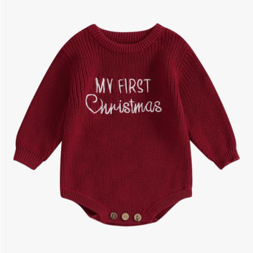 Adobabirl Baby Girl Boy Knitted Sweater Bubble Romper Long Sleeve Jumpsuit Festival Outfit Fall Winter Spring Clothes