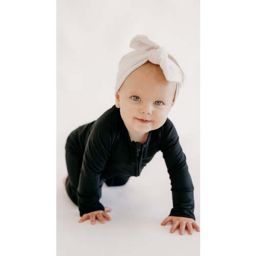 Infant Romper in Solid Black