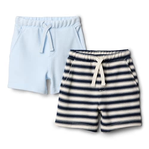 Amazon Essentials x Sofia Grainge Toddlers and Baby Boys' Pull On Knit Shorts, Pack of 2