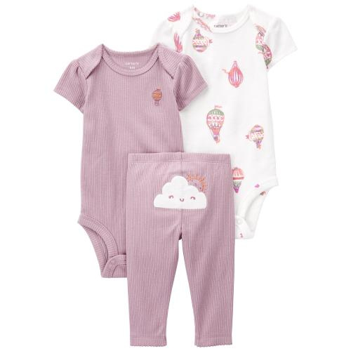 Baby 3-Piece Cloud Little Character Set - Style,Purple/White