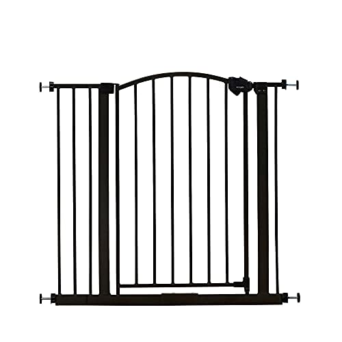 Regalo Easy Step Arched Décor Walk Thru Baby Gate, Includes 4-Inch Extension Kit, 4 Pack Pressure Mount Kit and 4 Pack Wall Mount Kit, Bronze