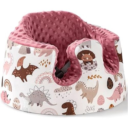 Seat Cover Compatible with Bumbo Seat and Nuby Seat, Breathable Baby Seat Cover,Soft Floor Seat Cover for Baby Girl Boy, Anti-Slip, Cover Only, Dinosaur