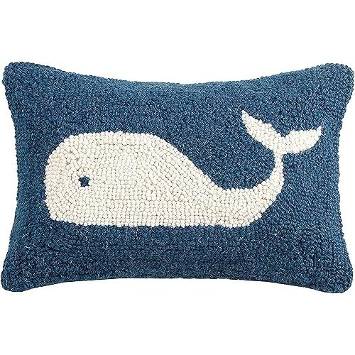 Peking Handicraft Whale Hook, 8X12 Throw Pillow, 1 Count (Pack of 1)