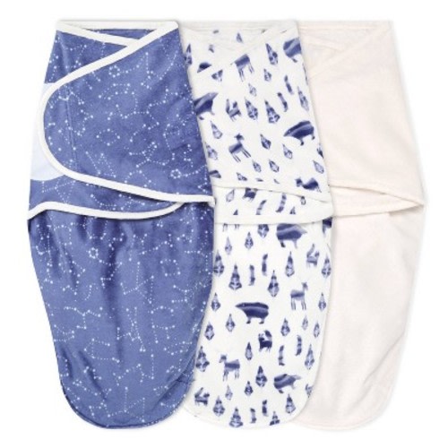 aden + anais Easy Swaddle Wrap Minky - 0-3 Months - 3pk, Color: Minky Scandi Sky, Size: 0-3M