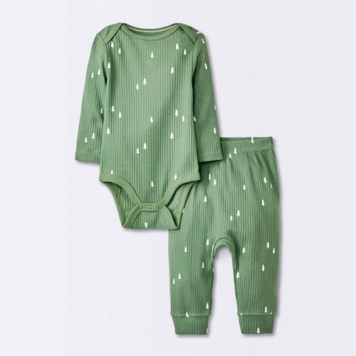 Baby Boys' 2pc Wide Ribbed Top & Bottom Set - Cloud Island™ Green