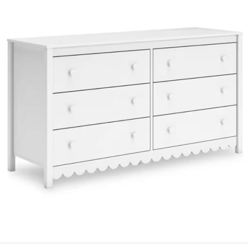 Hallityn White 6 Drawer 60.75 in. Dresser