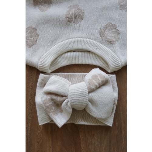 knitted seashell bow - one size