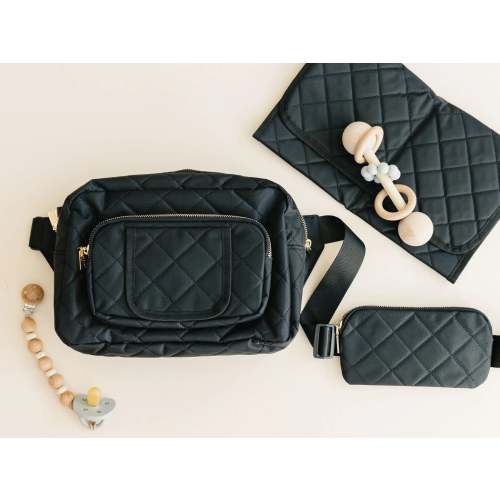 Black Diaper Bag | Jetsetter Mini Stylish & Functional | Lion & Light