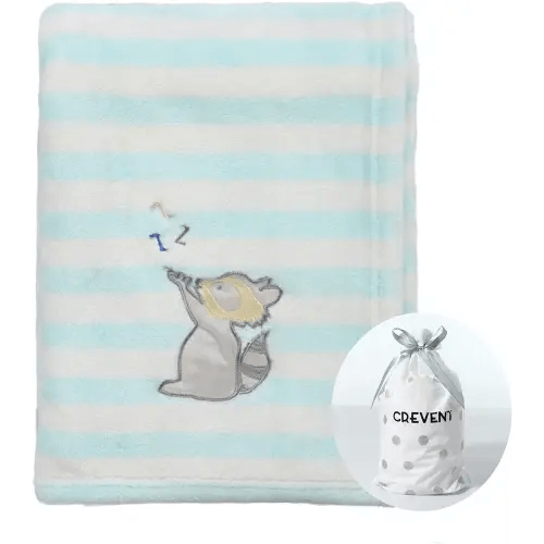 CREVENT 30''X40'' Cute Cozy Fluffy Warm Baby Blanket for Girls Boys Infants Toddlers' Bedding Crib Cot Stroller, Baby Shower Birthday Newborn's Gift - Racoon