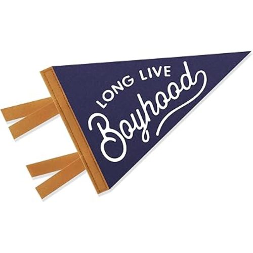 Baby Boy Nursery Decor, Long Live Boyhood Banner Sign for Kids Boys Room Decor Flags, Wall Penants Preppy Navy Blue Wall Hanging Decor for Kids Toddler Boys Nursery Bedroom Room Playroom