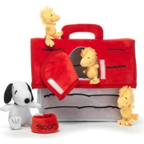 Classic Snoopy Interactive Plush Doghouse with 5 Stuffed Animal Toys