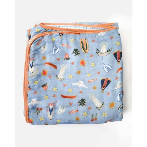 Guardian Angels Deluxe Muslin Baby Blanket Quilt