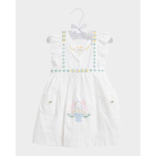 Girl's Eyelet Embroidered Floral Dress, 18 Months