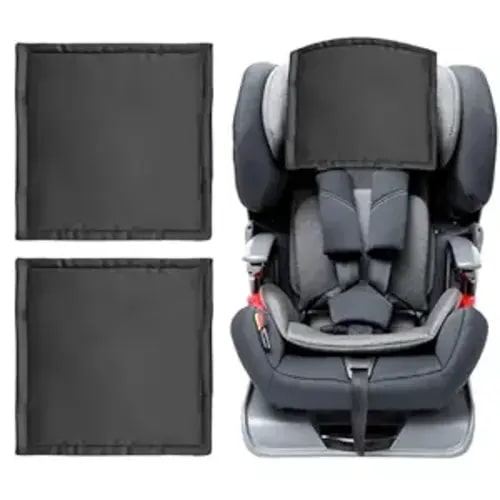 Silky Head Carseat Cover for Babies Silk Feeling Satin Head Cover for Baby Car Seat Canopy Headrest Protector for Boys Girls Infant Sleeping Hair Protection Black 2pcs