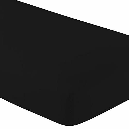 Crescent Baby 2 Pack 100% Cotton Knit Jersey Soft and Comfy Fitted Crib Sheet for Standard Crib and Toddler Mattresses, for Baby Boys and Girls (Pack of 2, Black)