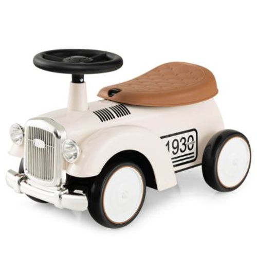 Costway Retro Kids Ride-on Toy Kids Sit to Stand Vehicle with Working Steering Wheel Green/Pink/White
