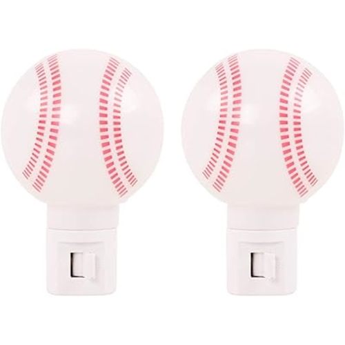 2 Pack Warm White - Upgraded Version LED Plug-in Night Light for Kids - Baseball Shaped Lamp Take Good Care Children Sleep