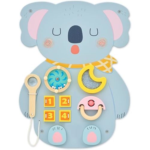 Monläurd® Wooden Koala Sensory Wall Toy, Busy Board for Toddlers, Montessori Sensory Wall Panel for Kids, Ideal for Classroom, Playroom & Daycare, Wall Activity Board