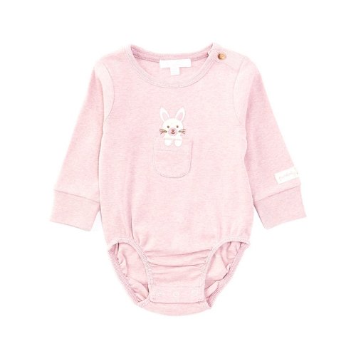 Purebaby® Baby Girls Newborn-24 Months Long Sleeve Bunny Peek-A-Boo Bodysuit