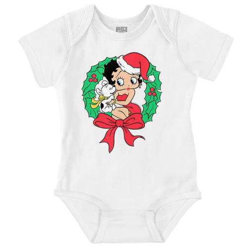 Santa Betty Boop Christmas Wreath Bodysuit Jumper Girls Infant Baby Brisco Brands 12M
