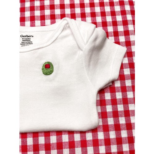 Olive Baby Outfit | Hand Embrodered Gift for Baby | Green Baby Clothes | Cute Baby Shower Gift | Olive Themed Gift for Newborn