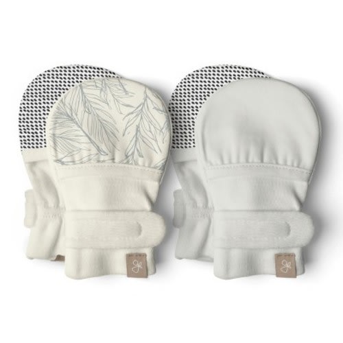Goumi Stay On Baby Mitts, Color: Coastal + cloud, Size: 0-3m