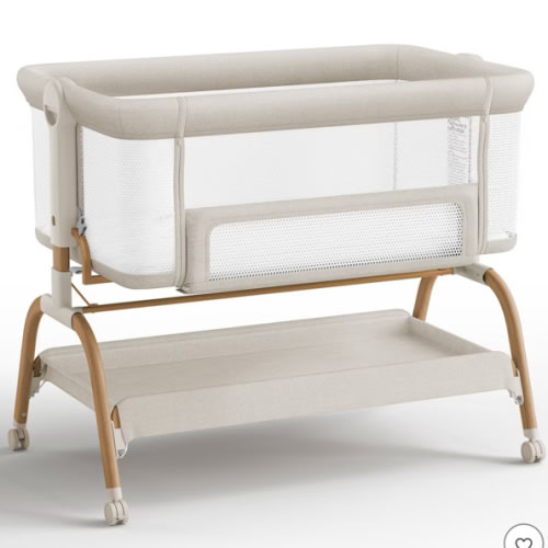 Baby Bassinet Bedside Crib, 3-in-1 Baby Bassinet Bedside Sleeper with Mattress and Soft, Breathable Sheet, Full-Mesh Sides, 6-Height Adjustable, Stable and Secure Crib for Newborns
